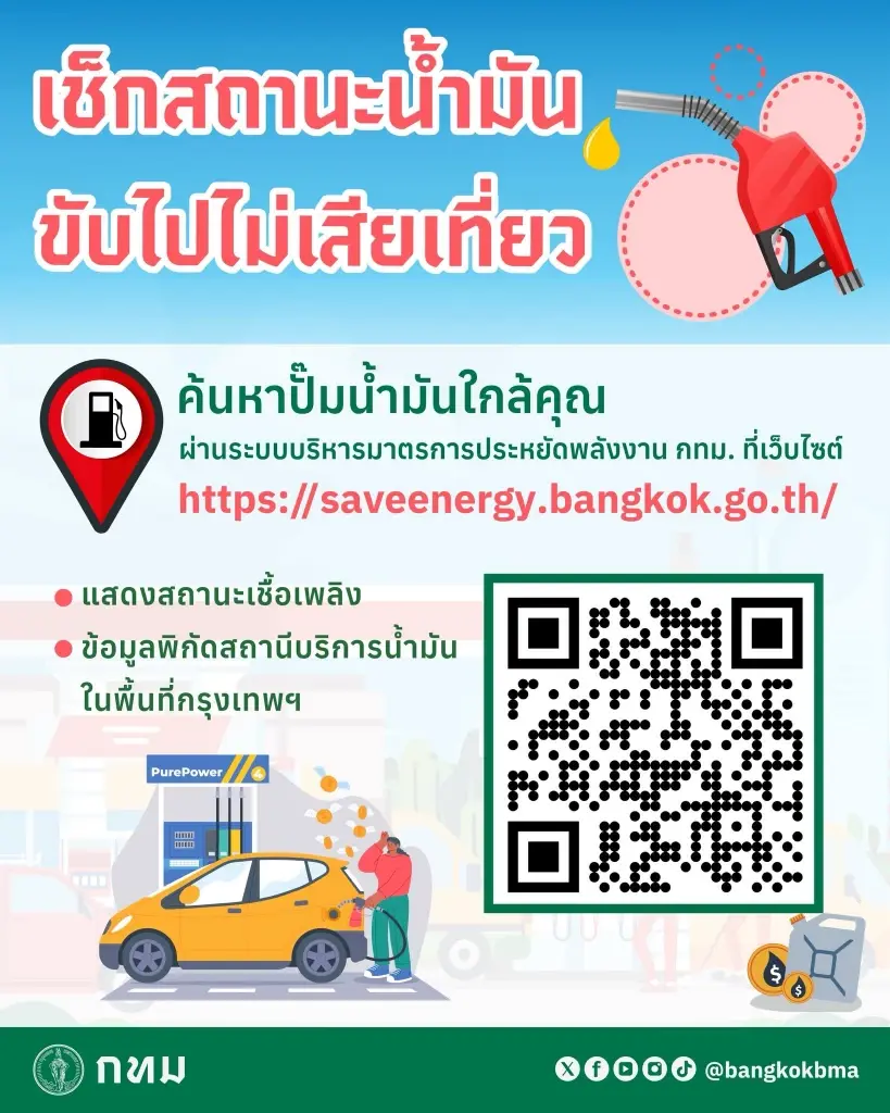 ปั๊มน้ำมันใกล้ฉัน กทม.แนะลิงค์เช็คสถานะน้ำมันดีเซล-เบนซิน ในสถานีบริการทั่วกรุง 