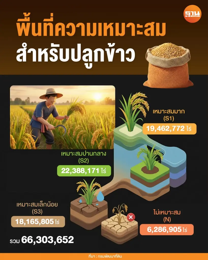 สั่งลุยข้าวคาร์บอนต่ำ 1 ล้านไร่ ดันรายได้ +500 บาท/ไร่ ผลผลิตแตะ 1 ตัน