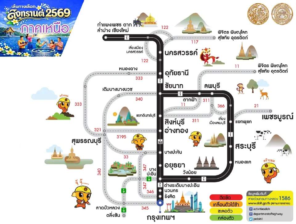 เส้นทางเลี่ยงรถติด กรุงเทพฯ – ภาคเหนือ