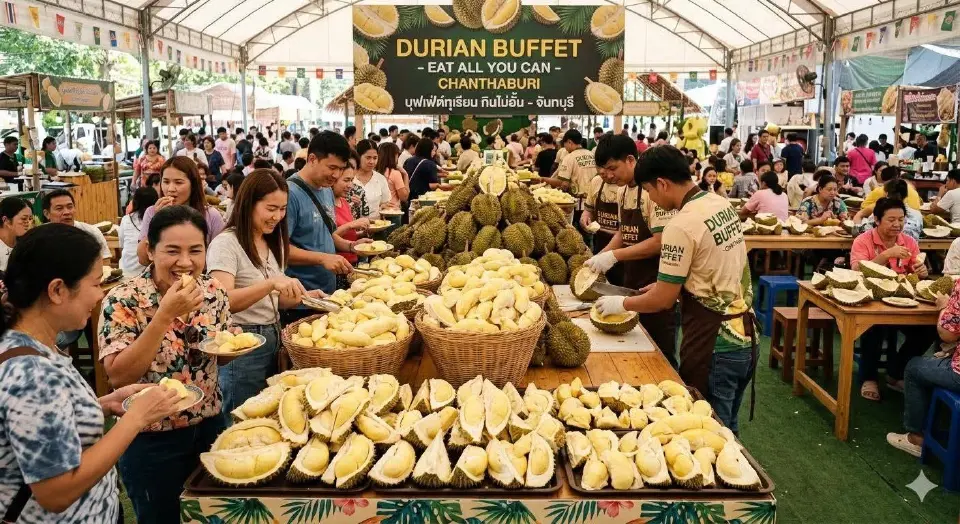 เปิดพิกัด'บุฟเฟ่ต์ทุเรียน 2569' กรุงเทพ ระยอง จันทบุรี กินไม่อั้นหนึ่งปีมีครั้งเดียว