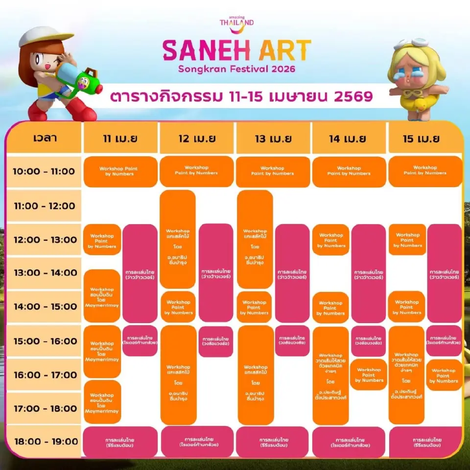 สงกรานต์ 2569 ททท. ปั้น สวนลุมพินี จัดงานสงกรานต์สายอาร์ต  รวมแก๊งคาแรกเตอร์สุดคิวท์