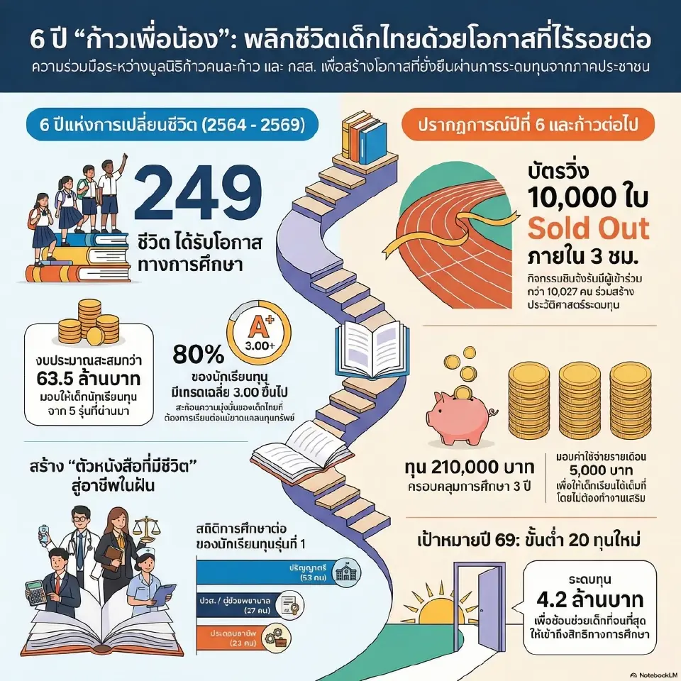 อีกมุมของ 'ตูน บอดี้สแลม' บทบาทผู้ให้ 'ทุนก้าวเพื่อน้อง' สู่โอกาสเด็กยากจน