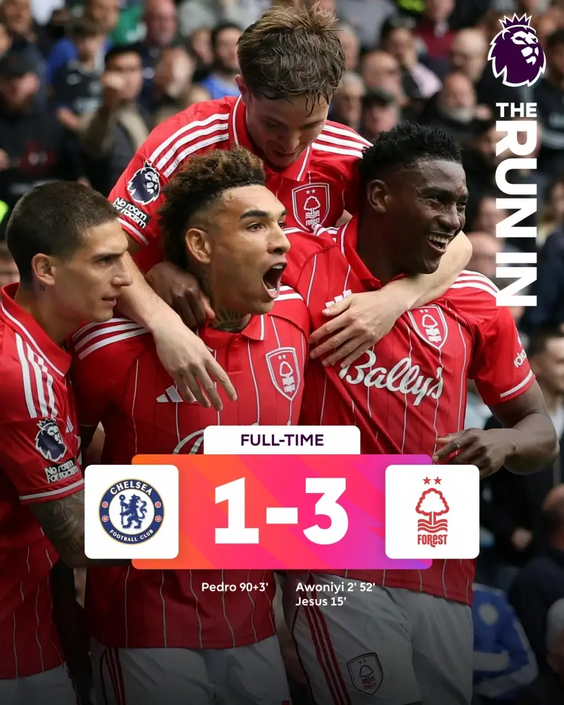 ฟอเรสต์ บุกมาชนะ เชลซี 3-1 