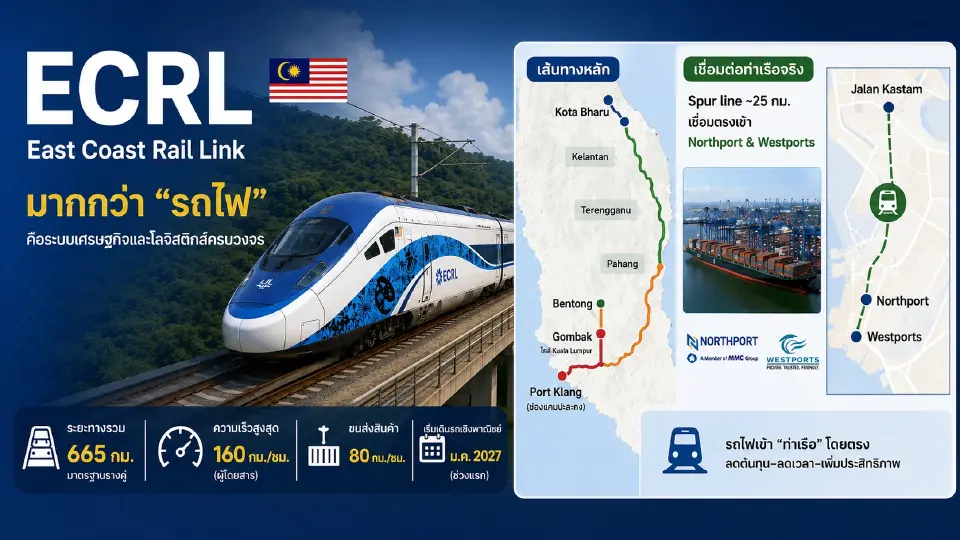 ECRL เชื่อม Port Klang มาเลเซีย