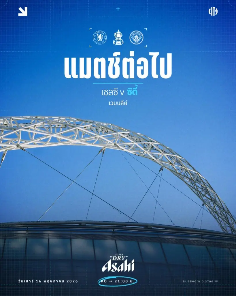 ถ่ายทอดสด นัดชิง FA CUP เชลซี พบ แมนซิตี้ ดูบอลสดฟรี Mono29 เวลา 21.00 น.