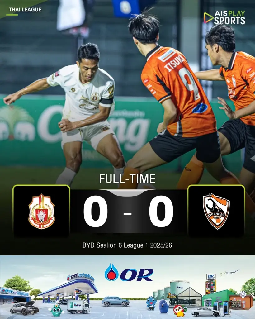 'ลำพูน พบ เชียงราย' Live ถ่ายทอดสด19.00 น. ดูบอลสดไทยลีกวันนี้