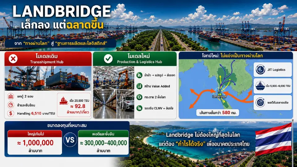 แนวทางปรับโมเดลโครงการแลนด์บริดจ์ ขนาดเล็กลง แต่ฉลาดขึ้น