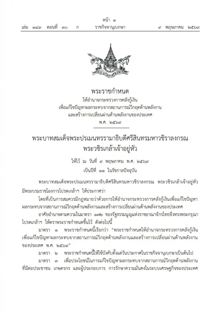 พ.ร.ก. กู้เงิน 4 แสนล้านบาท