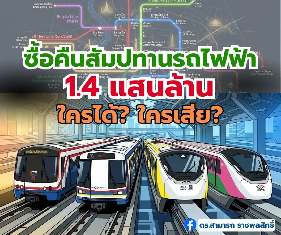 ดร.สามารถ ฟาดรัฐทุ่ม 1.4 แสนล้านซื้อคืนสัมปทานรถไฟฟ้า ใครได้ประโยชน์