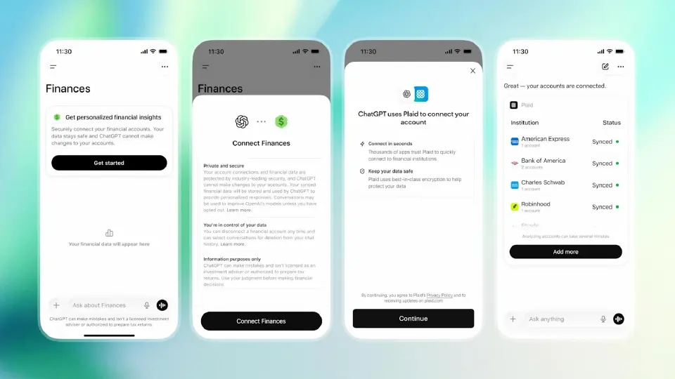OpenAI เปิดฟีเจอร์การเงินบน ChatGPT เชื่อมบัญชีธนาคารวิเคราะห์ด้วย AI