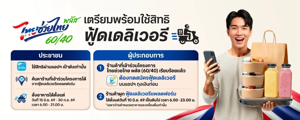 ไทยช่วยไทยพลัส Grab ใช้ยังไง คลัง เปิดระบบสั่งซื้อผ่านแอปวันนี้ 15 มิ.ย.69 