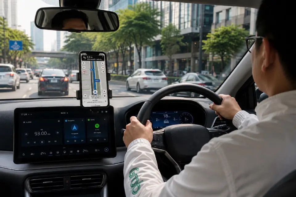  Grab Navigation ระบบนำทางด้วย GPS ที่ทำงานร่วมกับแผนที่ดิจิทัลของแกร็บ หรือ GrabMaps 