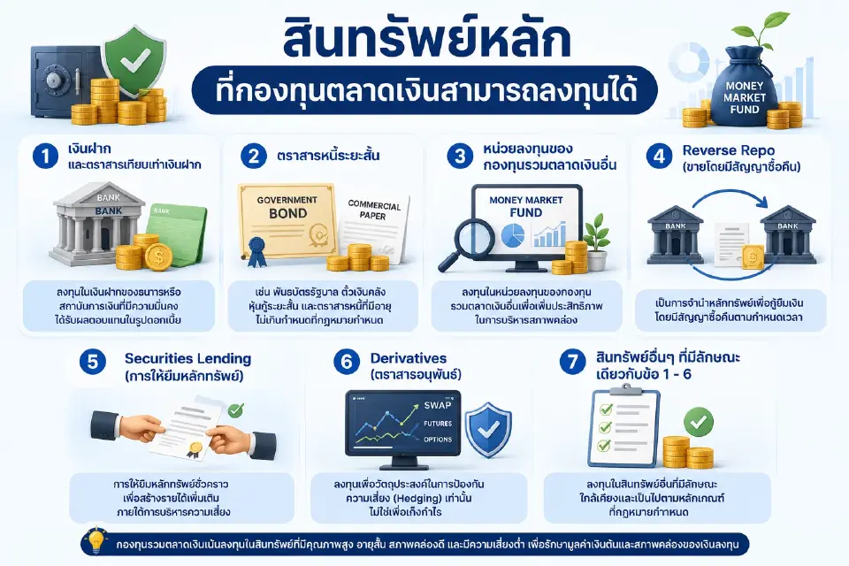 7 สินทรัพย์หลักที่กองทุนตลาดเงินสามารถลงทุนได้