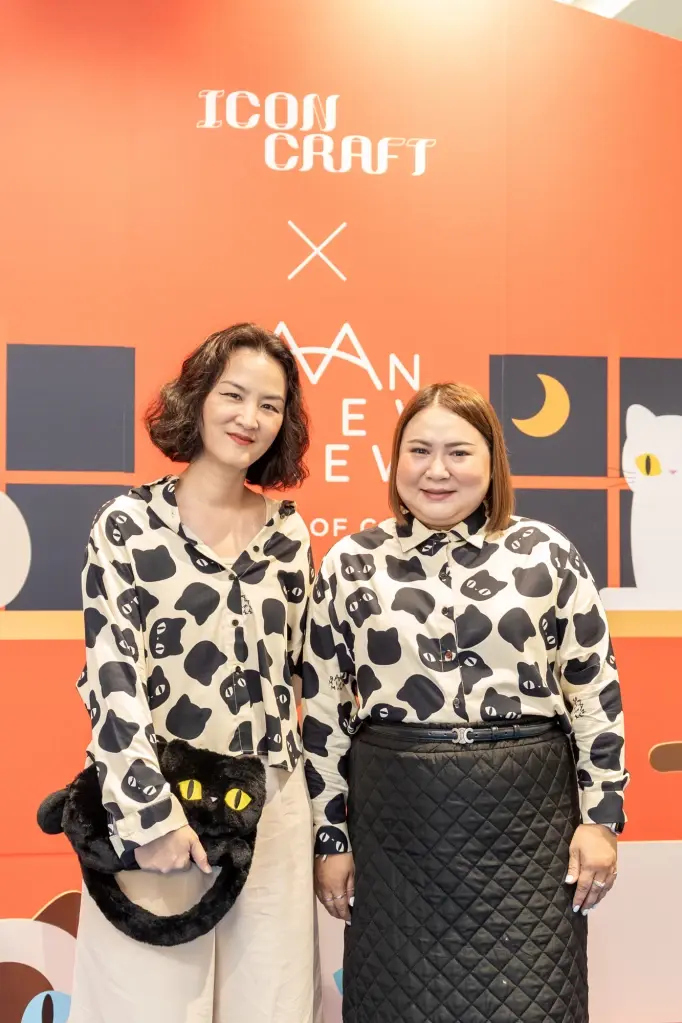 วิชชุกร โชคดีทวีอนันต์ ผู้ร่วมก่อตั้งสตูดิโอ BAAN MAEW MAEW และ นภัศภรณ์ ประดาศักดิ์ Brand Manager ไอคอนคราฟต์