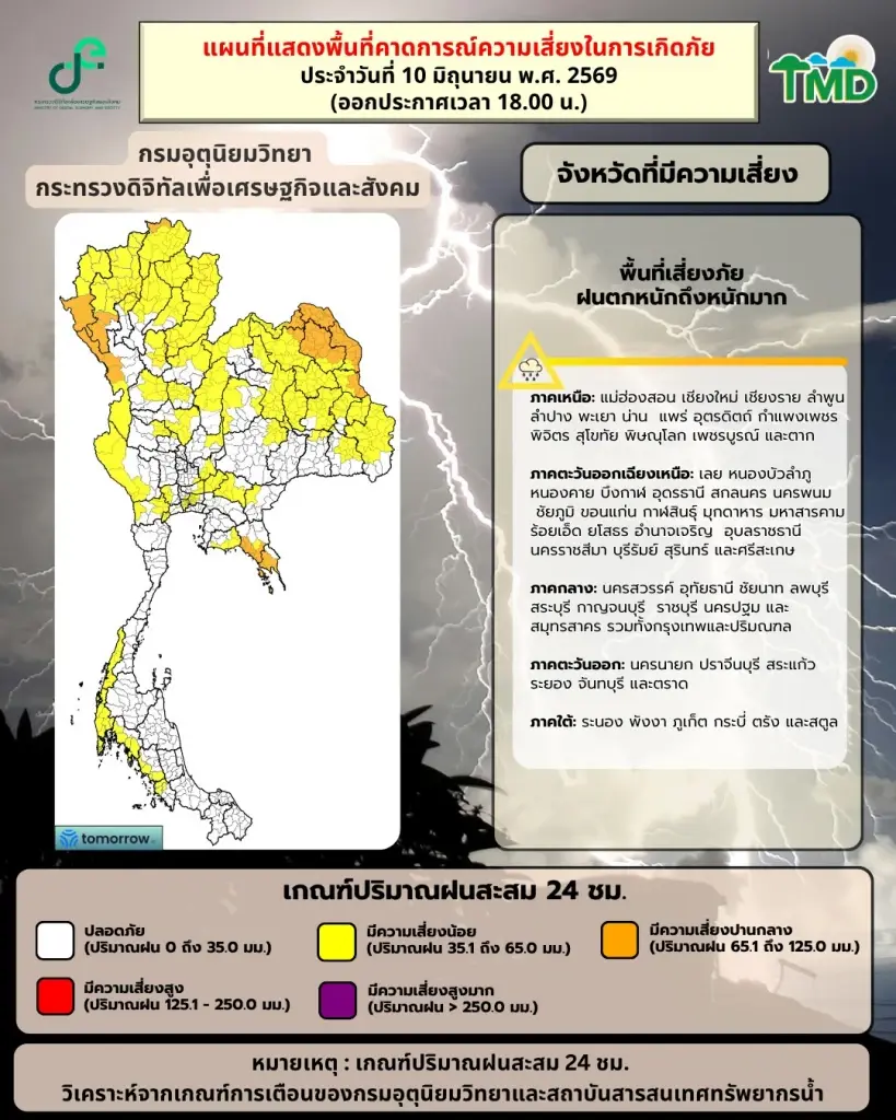 ด่วน ปภ.เตือนพื้นที่ อ่าวลึก -ปลายพระยา กระบี่ ฝนตกหนัก ระวังน้ำล้นตลิ่ง