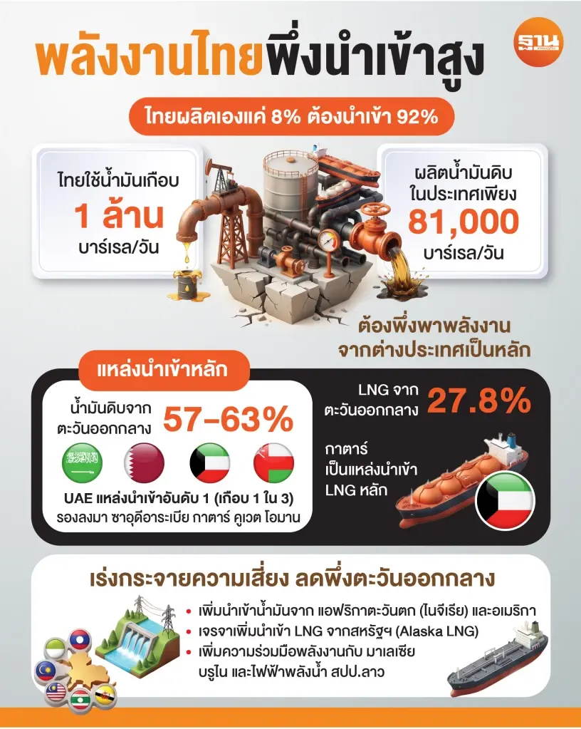 จี้ไทยรีเซ็ตเกมพลังงาน กระจายแหล่งนำเข้า ลดเสี่ยงฮอร์มุซระยะยาว