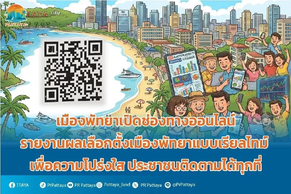 ช่องทางรายงนาผลเลือกตั้งนายกฯเมืองพัทยา 2569 แบบเรียลไทม์