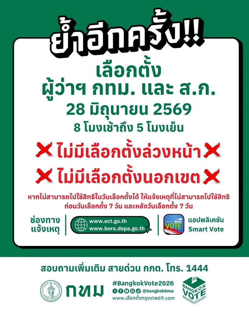 ย้ำชัด ไม่มีเลือกตั้งผู้ว่าฯ กทม. ล่วงหน้า - นอกเขตกทม.