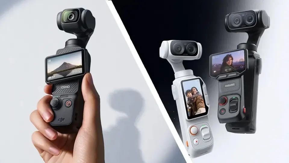 ภาพเปรียบเทียบระหว่าง DJI Pocket 3 และ Insta360 Luna Ultra