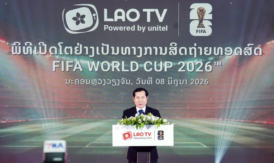 พลโท สายใจ กัมมะสิด ประธานสภาบริหารของ Unitel  (ที่มา https://www.facebook.com/Unitel.la)