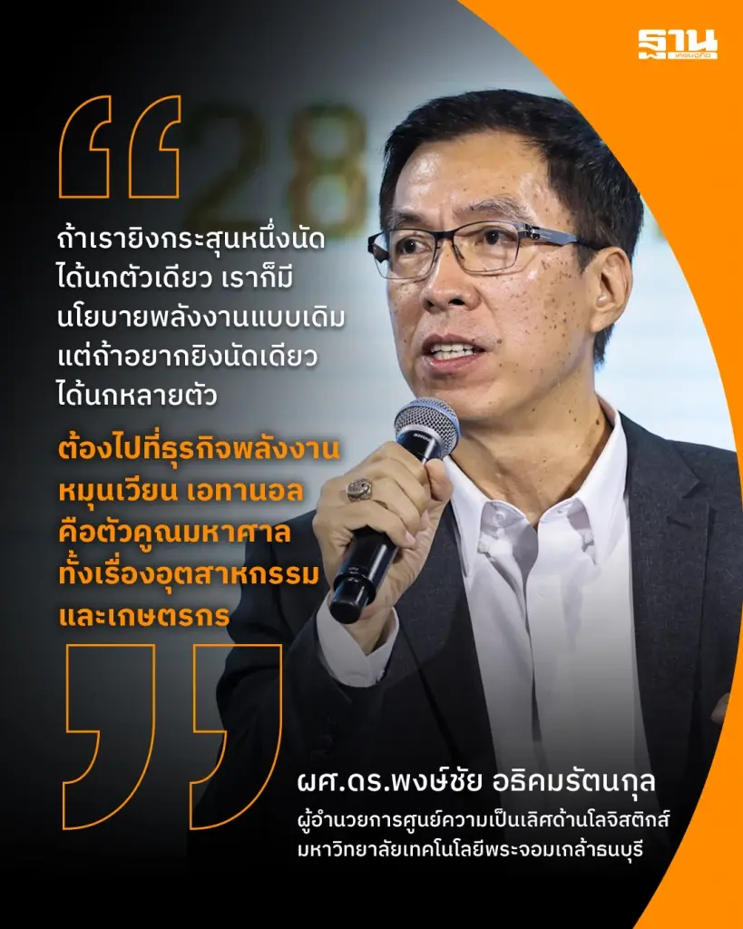 ผศ.ดร.พงษ์ชัย อธิคมรัตนกุล กล่าวในงาน เสวนา ROAD TO NET ZERO 2026 “Energy Transition : เปลี่ยนผ่านพลังงานไทย สู่เศรษฐกิจคาร์บอนต่ำ” 