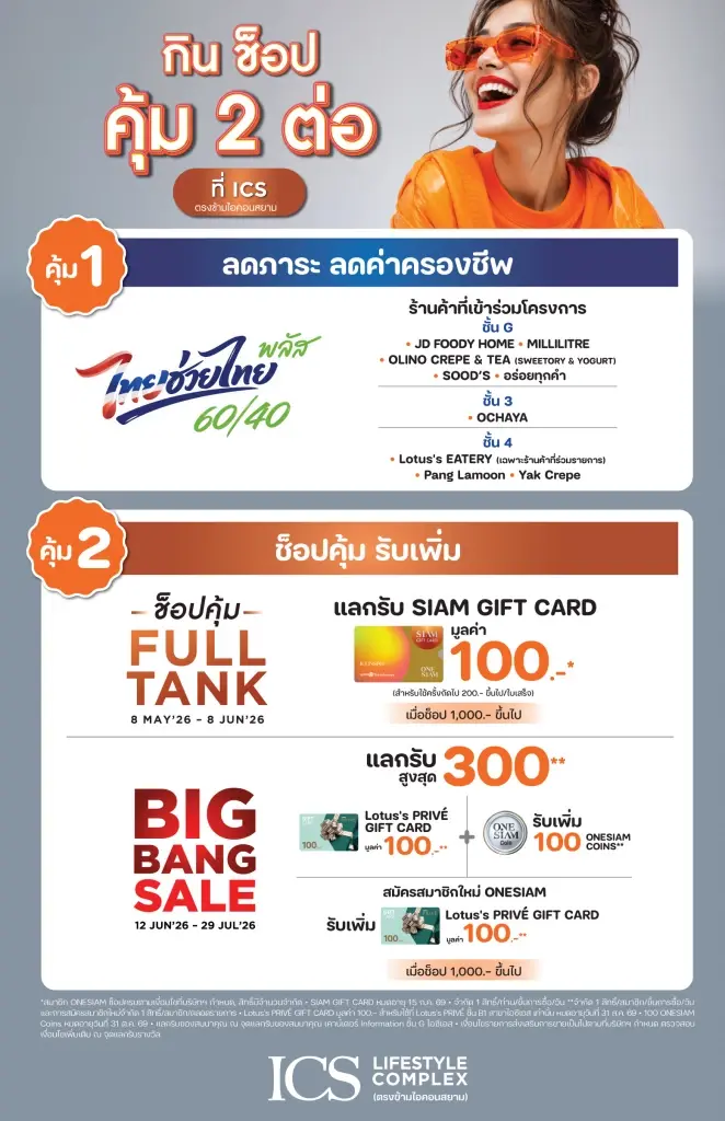 "ไอคอนสยาม-ไอซีเอส จัดเต็ม! ใช้สิทธิ์ไทยช่วยไทยพลัส กว่า 60 ร้าน"