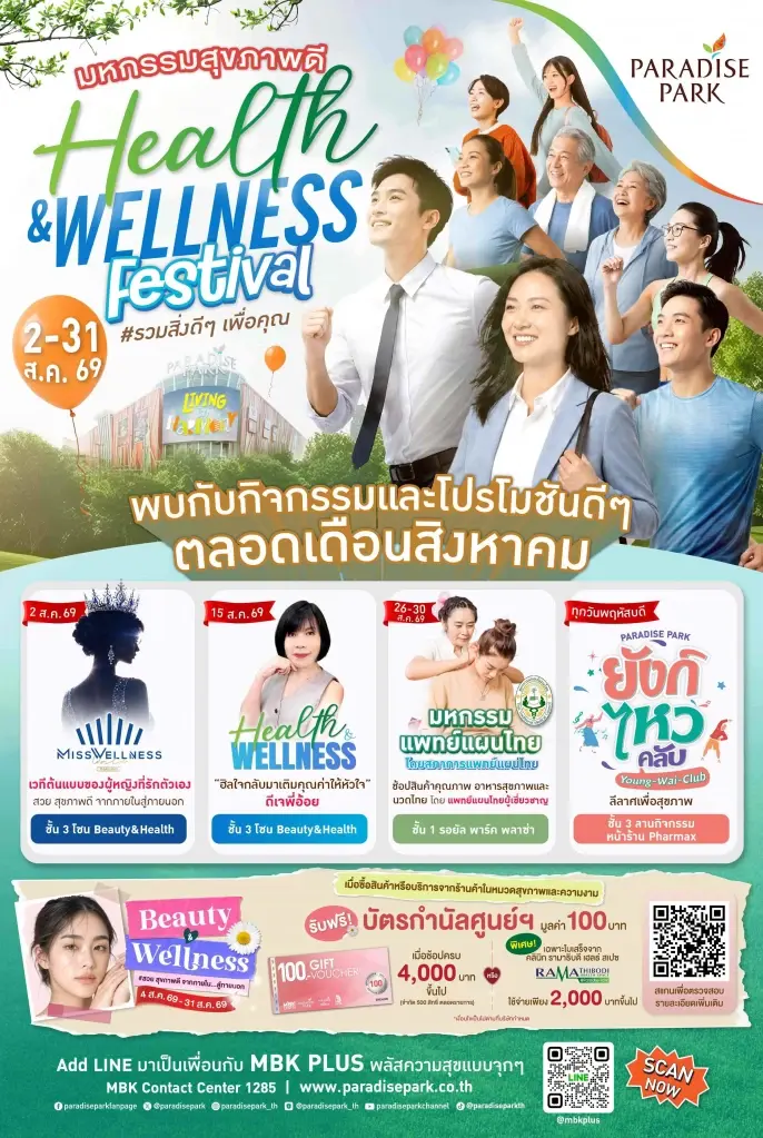 ‘คลินิกขึ้นห้าง’ เทรนด์ใหม่ พาราไดซ์ พาร์ค ผนึก 50 พันธมิตรสุขภาพรับดีมานด์เวลเนส