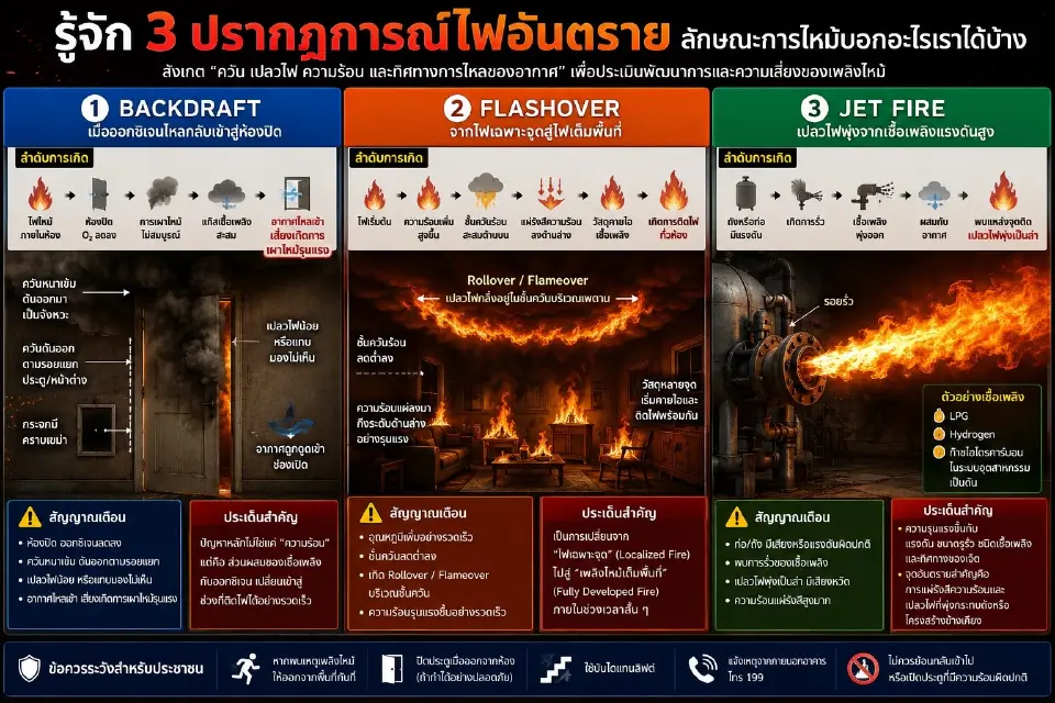 รู้จัก 3 ปรากฏการณ์เพลิงไหม้อันตราย ลักษณะการไหม้บอกอะไรเราได้บ้าง