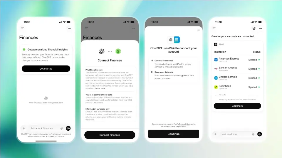 OpenAI ขยายฟีเจอร์การเงินส่วนบุคคลบน ChatGPT Plus และ Pro