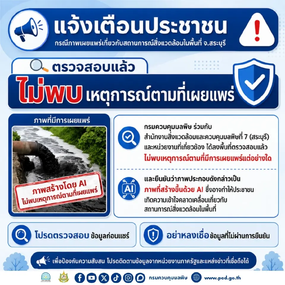 สุชาติ สั่งตรวจเข้มข่าวปลอม-ภาพ AI ป่วนแม่น้ำป่าสัก ไม่ปล่อยข้อมูลเท็จหลอกประชาชน