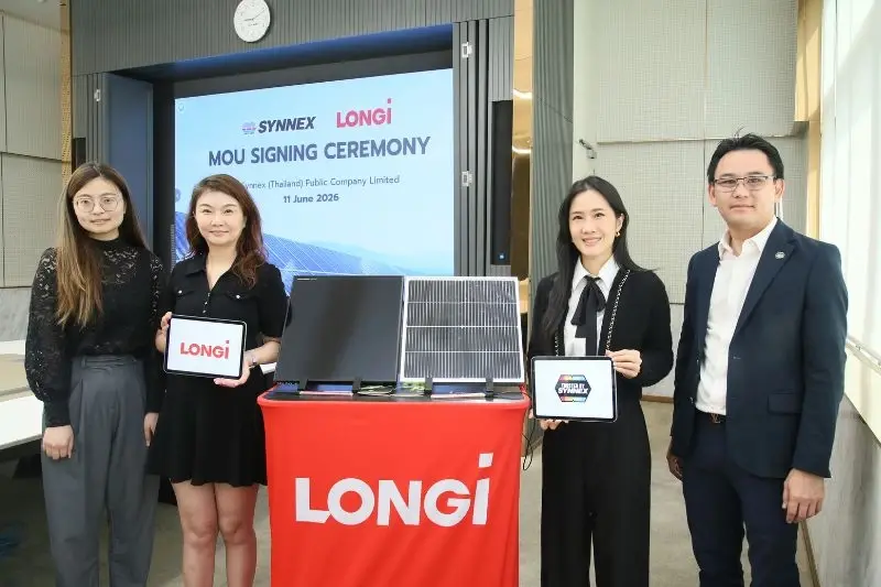 SYNNEX จับมือ LONGi ขยายพอร์ตโซลาร์เซลล์ไทย ลุยเจาะตลาดบ้าน-ธุรกิจ