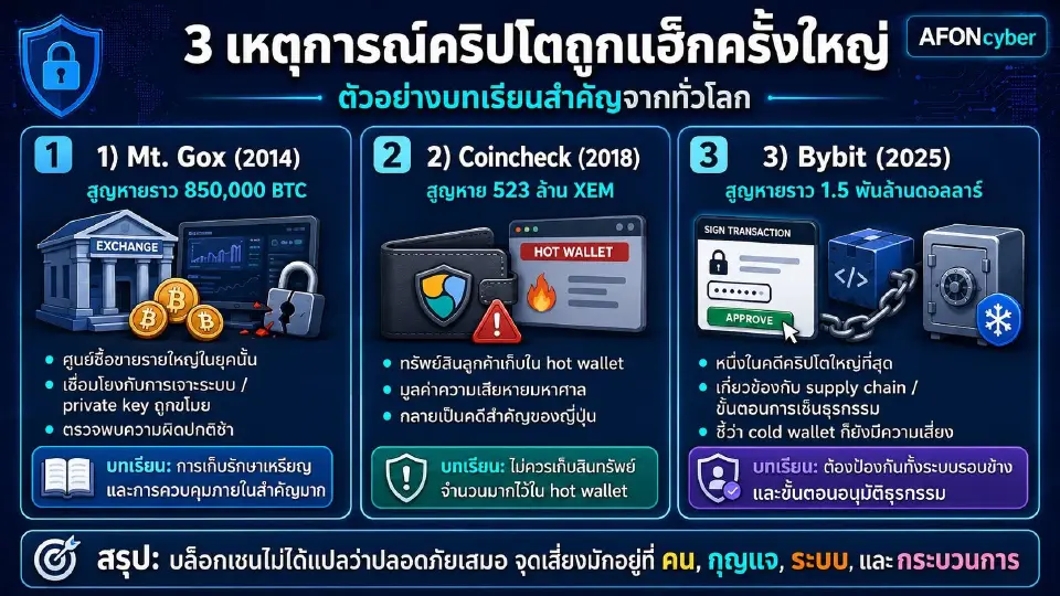 3 เหตุการณ์คริปโตถูกแฮ็กครั้งใหญ่