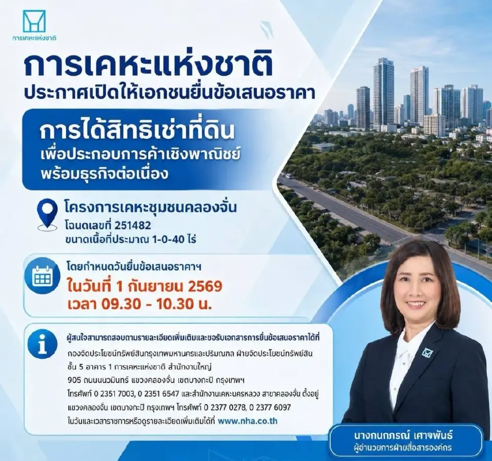 ภาพประกอบโครงการเช่าที่ดินระยะยาวของการเคหะแห่งชาติภายในโครงการเคหะชุมชนคลองจั่น