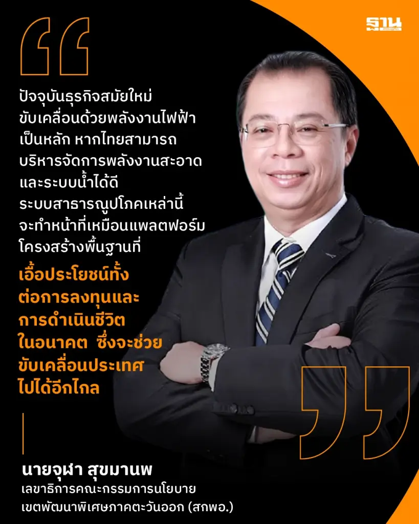 นายจุฬา สุขมานพ เลขาธิการคณะกรรมการนโยบายเขตพัฒนาพิเศษภาคตะวันออก (สกพอ.) เปิดเผยในงานสัมมนา KT Dialogue New Horizon:Thailand Investment Playbook 