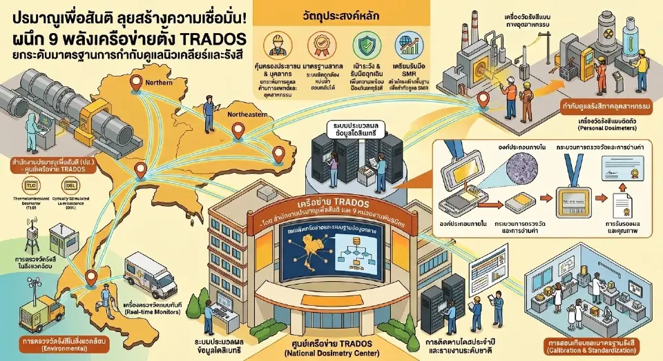 แผนยุทธศาสตร์และแผนปฏิบัติเครือข่ายการประเมินค่าปริมาณรังสีแห่งชาติ หรือ TRADOS (Thailand Radiation Dosimetry Network) การระยะ 5 ปี (พ.ศ. 2570–2574) 