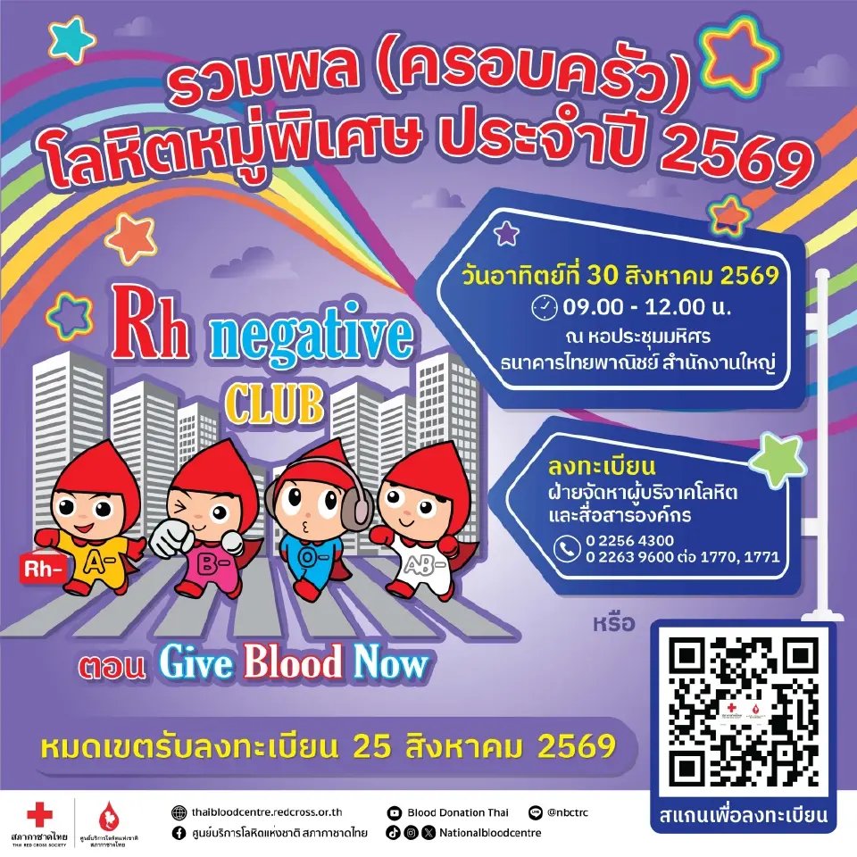 ชวนชาว Rh Negative รวมพล “Give Blood Now” สร้างโลหิตสำรอง