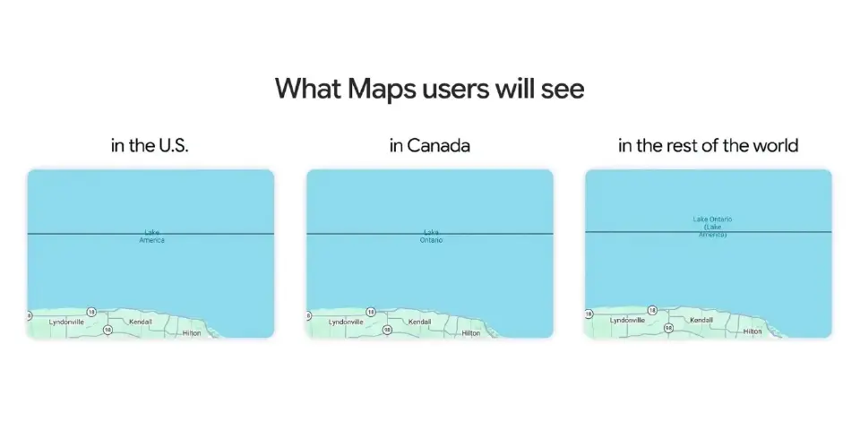 Google Maps เปลี่ยนชื่อ Lake Ontario เป็น “Lake America” ตามคำสั่ง'ทรัมป์'