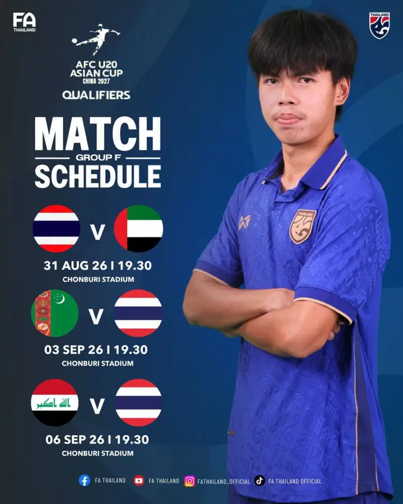 โปรแกรมการแข่งขันฟุตบอลชายทีมชาติไทย รุ่นอายุไม่เกิน 20 ปี ในรายการ AFC U20 Asian Cup 2027 Qualifiers