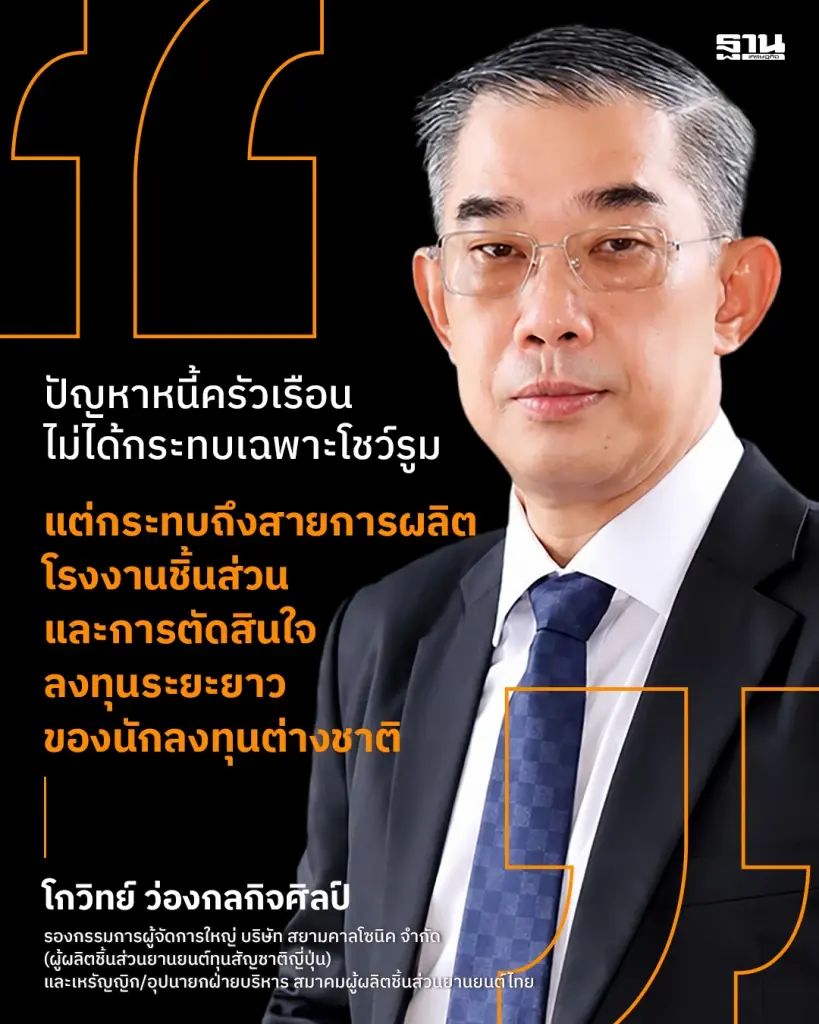 ทุนข้ามชาติเตือน หนี้ครัวเรือนฉุดตลาดรถ  กระทบแผนผลิต-ลงทุนชิ้นส่วนในไทย
