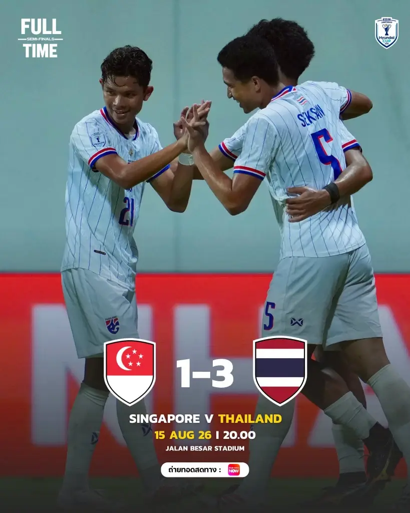 ไทย ชนะ สิงคโปร์ 3-1 