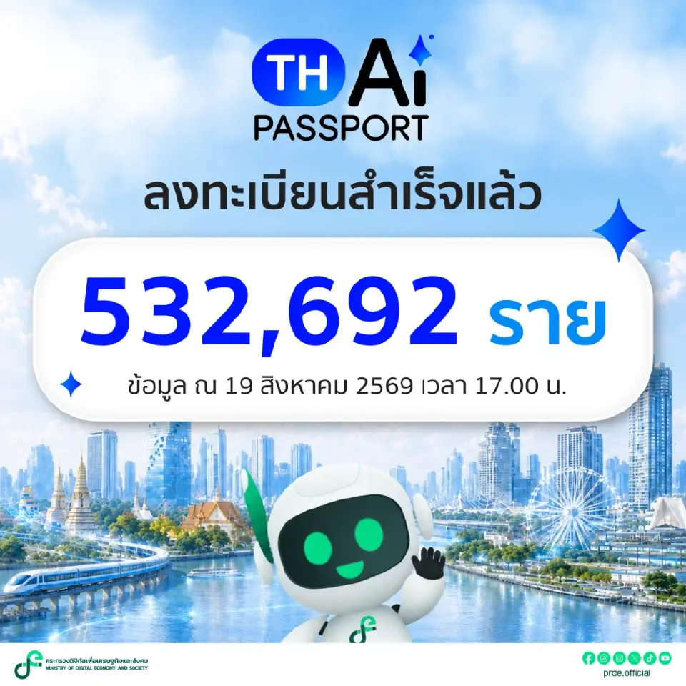 "ไชยชนก " เผยยอดลงทะเบียน thai ai passport ครึ่งวันแรกทะลุ 3 แสนราย