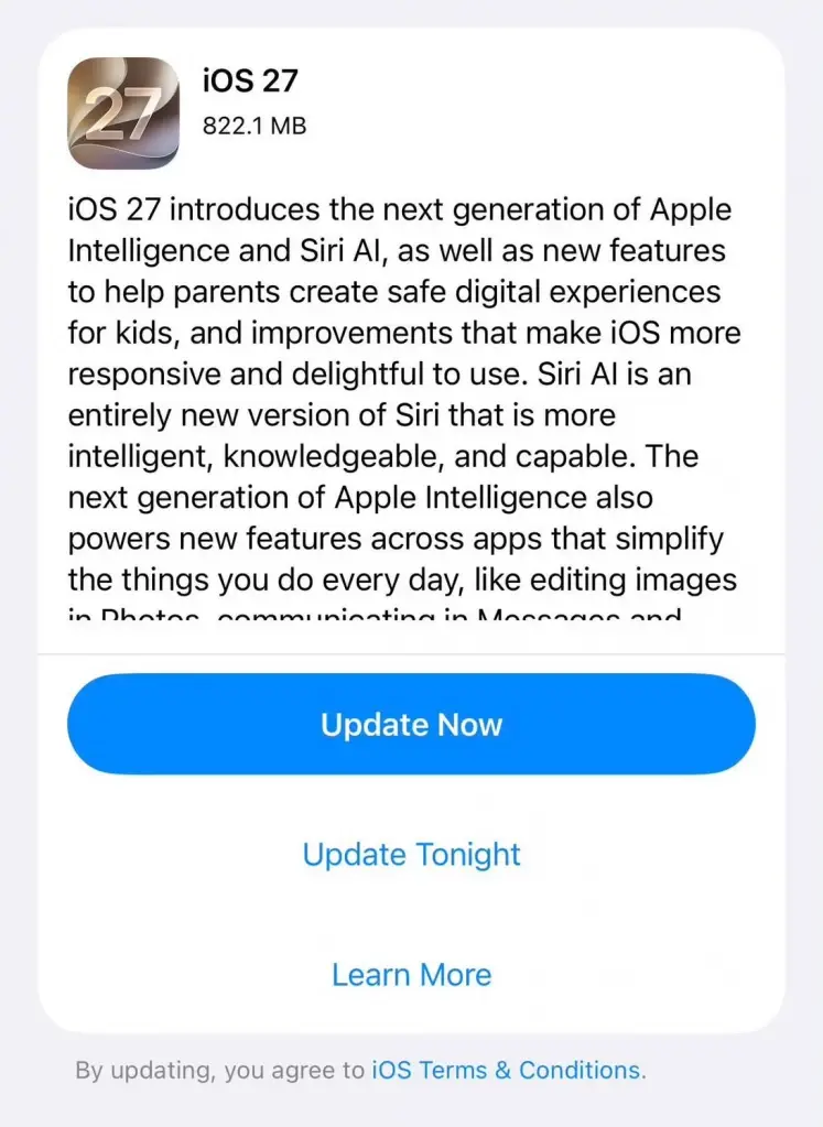 iOS 27 เปิดให้อัปเดตแล้ว เพิ่ม Siri AI-เครื่องมือแต่งภาพใหม่