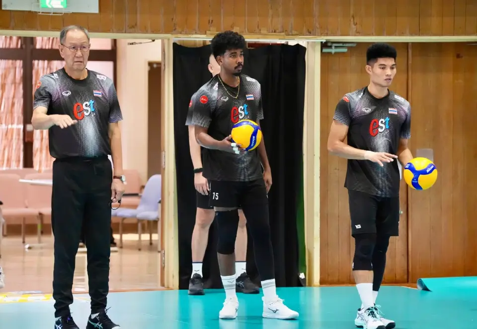 วอลเลย์บอลชายทีมชาติไทย ลงสนามซ้อมก่อนดวลไต้หวัน