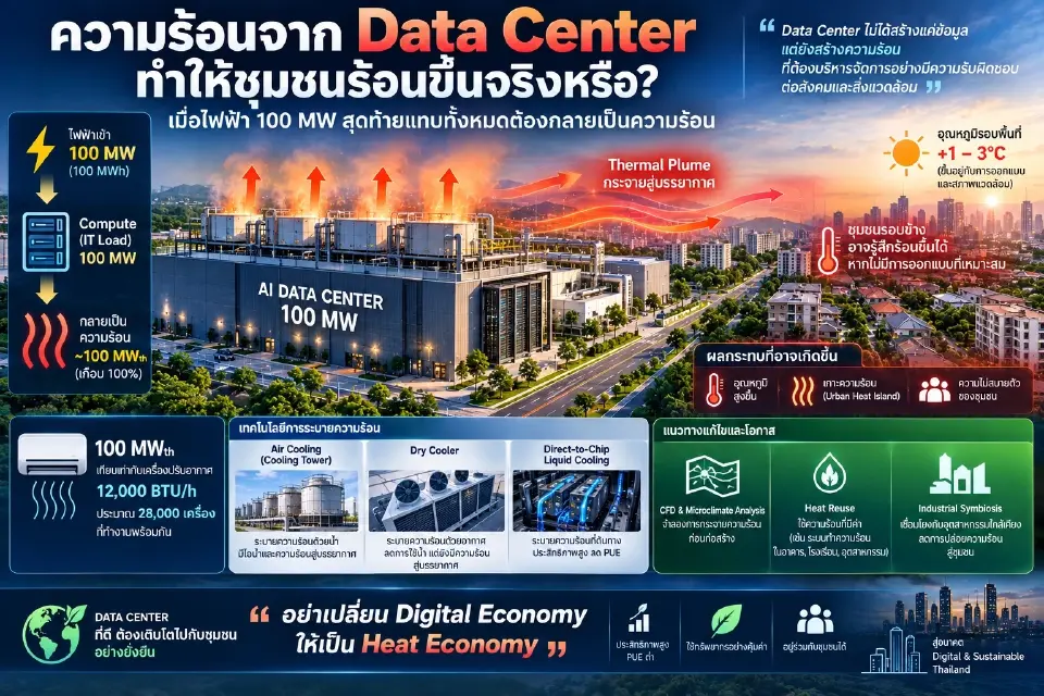ความร้อนจาก Data Center ทำให้ชุมชนร้อนขึ้นจริงหรือ?