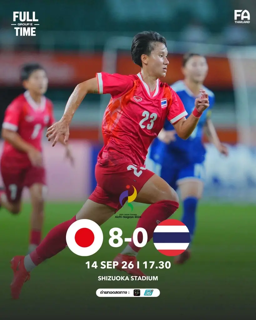  ญี่ปุ่น ถล่ม ไทย 8-0 