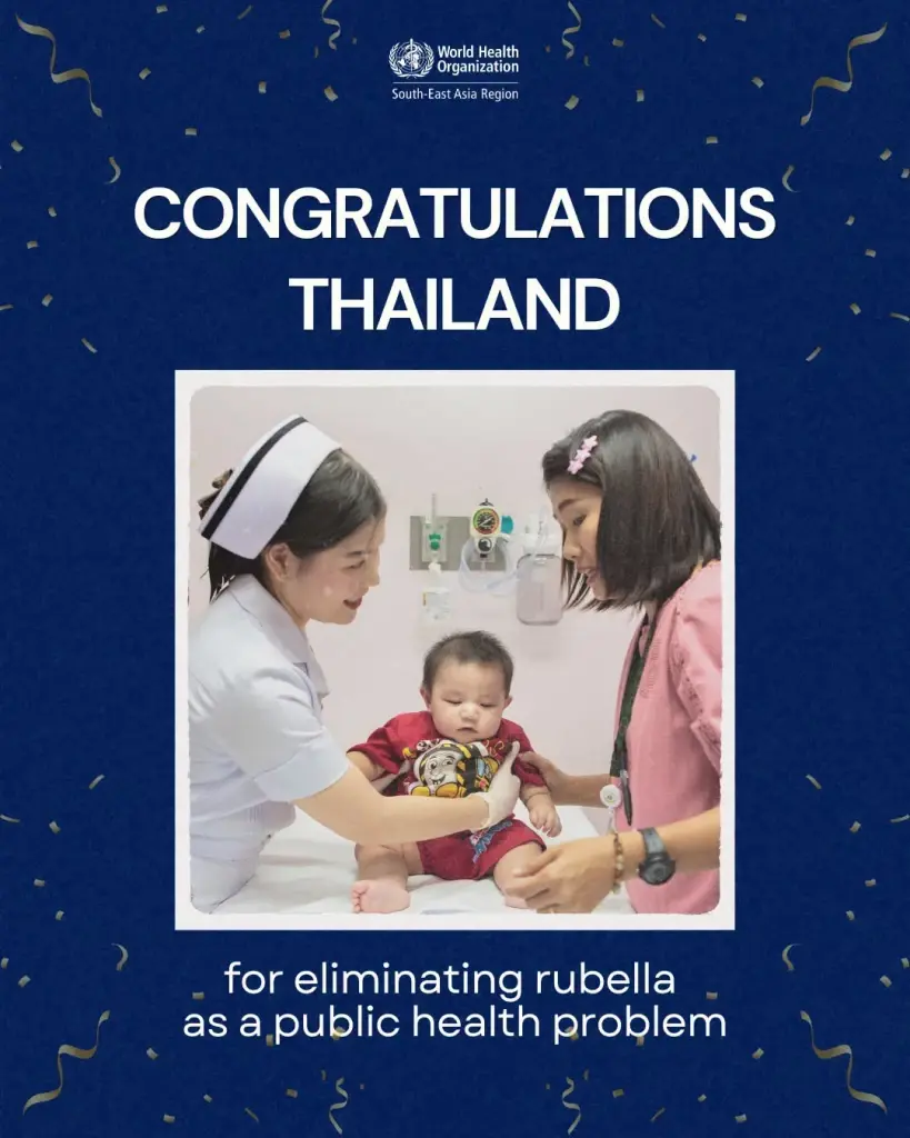WHO รับรองไทยพิชิต "หัดเยอรมัน" สำเร็จ  