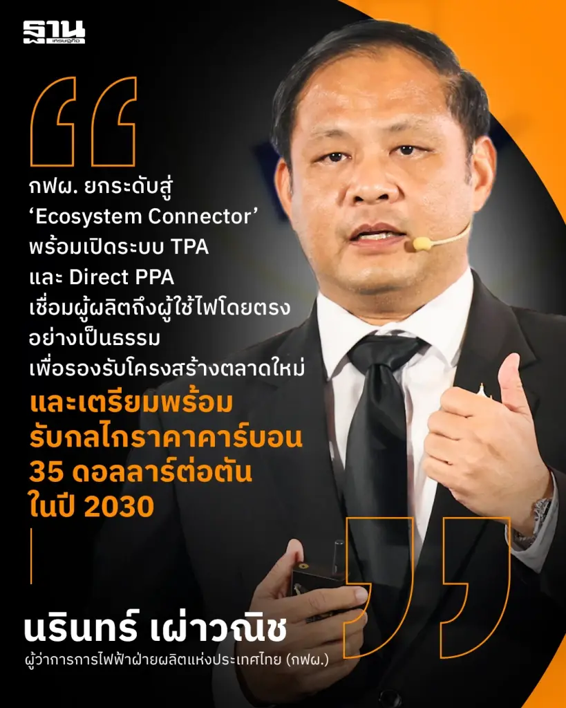 นายนรินทร์ เผ่าวณิช ผู้ว่าการการไฟฟ้าฝ่ายผลิตแห่งประเทศไทย (กฟผ.) 