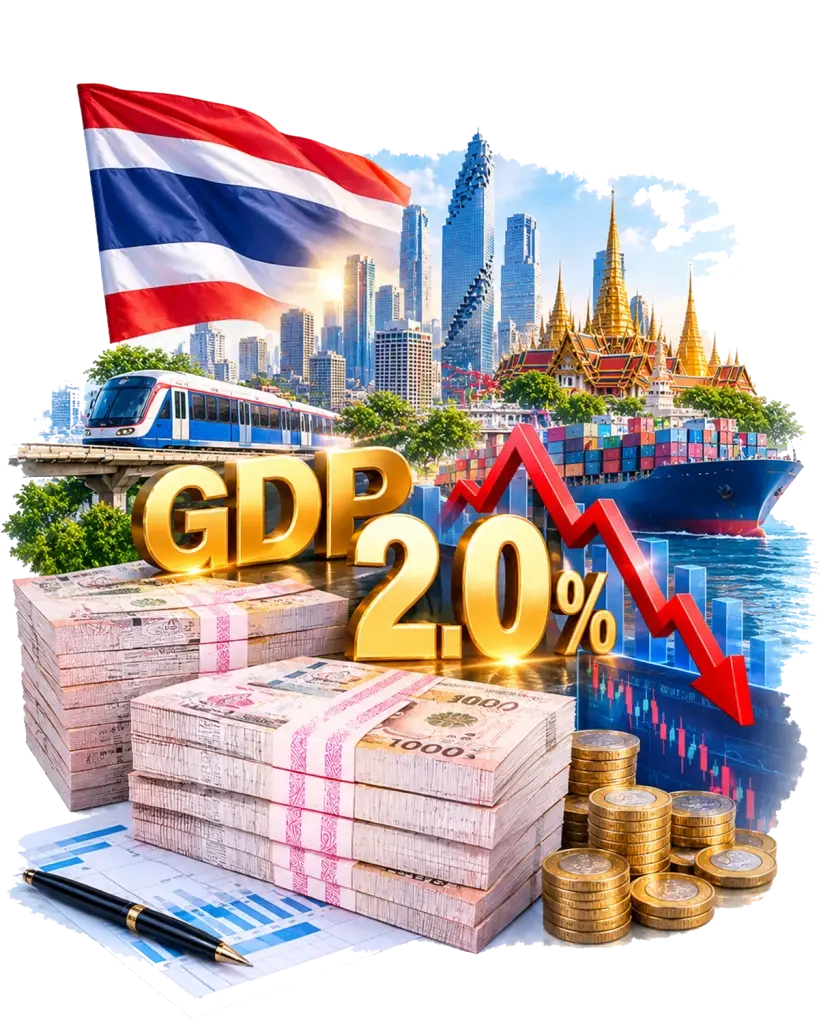 กสิกรไทยคง GDP ไทยปี 2569 ที่ 2.0% จับตาเศรษฐกิจครึ่งปีหลังชะลอ
