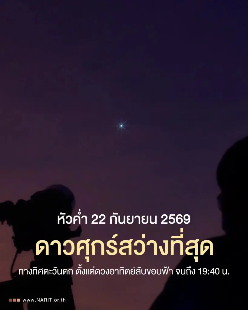 เช็กพิกัดดู "ดาวศุกร์สว่างที่สุด" ครั้งแรกของปี 22 ก.ย.นี้ 