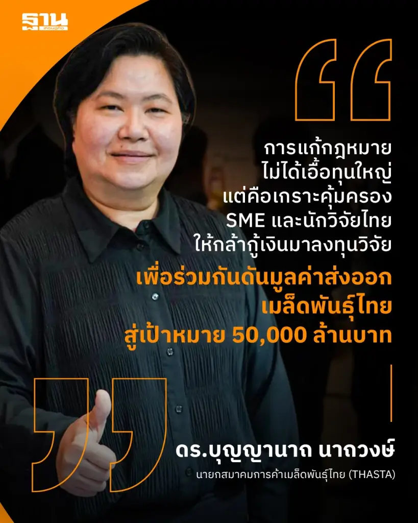 ดร.บุญญานาถ นาถวงษ์ นายกสมาคมการค้าเมล็ดพันธุ์ไทย (THASTA) 